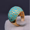 Brain Waves Sea Blue Crystals Ring