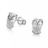 Inlaid Crystals Owl Studs Earrings